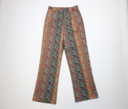 Deadstock Vtg 70s Mid Century Modern Womens 14 Knit Flower Bell Bottoms Pants - £124.23 GBP