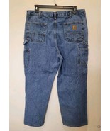 Carhartt B13-DPS Blue Denim Loose Fit Carpenter Work Jeans Men&#39;s 40 x 30.5 - £9.31 GBP