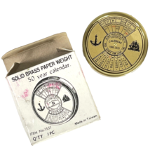 Solid Brass Vintage 50 Year Calendar Paper Weight 1986-2035 Nautical Maritime - £18.87 GBP