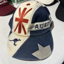 Vtg AUSTRALIA FLAG Cotton Embroidered Hat Cap adjustable Big Logo Spell Out - £19.45 GBP