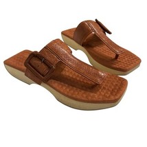 Anthropologie Kelsi Dagger Sandal Size 7 Brooklyn Swag Thong Suede Brown... - $55.74