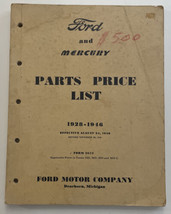 Vintage 1946 Original Ford Mercury Parts Price List Manual Book 1928 - 1946 OEM - $14.20