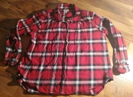 Wrangler Rancher Shirt Womens XL Plaid Long Sleeve Flannel Button Up Red - £19.77 GBP