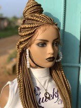 Lace Frontal Knotless Wig, Cornrow Braids, Wig For Black Women, Full Lac... - £140.22 GBP