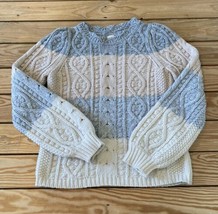 La Vie Rebecca Taylor Women’s Wool Blend Cable Knit Sweater Size M Grey AO - £30.15 GBP