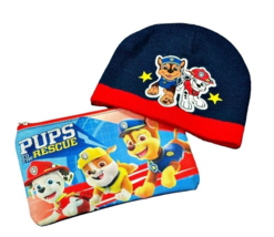 Paw Patrol Lot Boys Beanie Winter Knitted Hat PLUS Pencil Pen Bag Nickelodeon - £5.36 GBP