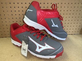 New Mizuno 9-Spike Adv Swagger 2 Low Metal Baseball Cleat 320480 Red Gray Sz 16 - $66.49