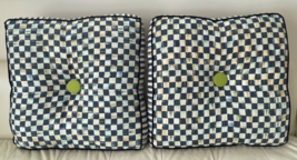MacKenzie-Childs Set of 2 Courtly Check 23&quot; X 23&quot; Square Pillows - £632.18 GBP