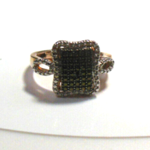 Vintage Signed STS 925 Single Black Center Diamond Ring Size 7 - £89.71 GBP