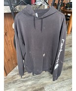 Vintage Carhartt Hoodie Mens Large Black Sweatshirt Sweater Faded - $54.69 CAD