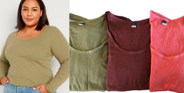 Old Navy Slim Tee Knit Ribbed Shirts Tops Lot 3 Size 4X NEW Long Sleeve Scoop - $65.09