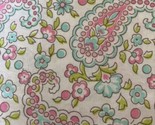 1 Yard Richloom Floral Paisley Cotton Print Fabric 43&quot; W Pink Green Aqua... - £15.21 GBP