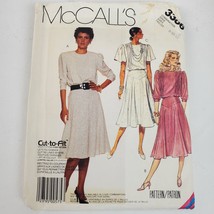 Vintage 1987 McCall&#39;s 3386 Sewing Pattern Miss Dress 8 10 12 - £8.45 GBP