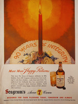 1947 Esquire Art Ads Seagram&#39;s 7 Crown Whiskey Parker 51 Pens Lin Yutang - £5.09 GBP