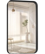 Black Bathroom Mirror, 24&quot;x32&quot; Upgrade Metal Frame Rounded Edges Entry - $49.49