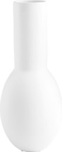 Vase Cyan Design Impressive Impression Narrow Neck Hourglass Matte White - £215.78 GBP