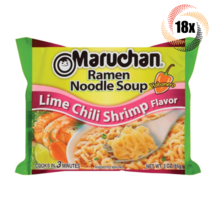 18x Bag Maruchan Instant Lime Chili Shrimp Ramen Noodles 3oz | Ready in 3 Minute - £15.90 GBP