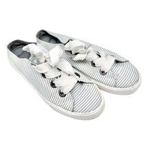 Rocket Dog Shoes Women&#39;s 10 Canvas Blue White Stripe White Laces Plush Zone Foam - £19.24 GBP