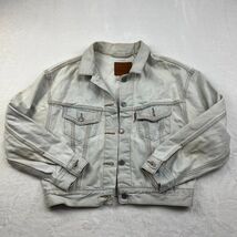 Levi&#39;s Small Denim Jeans Jacket Pocket White Blue Women Cotton - $345.09 MXN