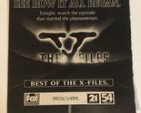 X-Files Vintage Tv Print Ad David Duchovny Gillian Anderson TV1 - $5.93