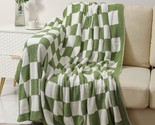 Checkered Blanket Throw Soft Knit Blanket With Checkerboard Grid Pattern... - $66.49