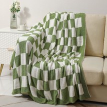 Checkered Blanket Throw Soft Knit Blanket With Checkerboard Grid Pattern For Cou - £53.14 GBP