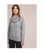 Anthropologie Moth Fireside Grey Ribbed Turtleneck Sweater Size Small - £22.43 GBP