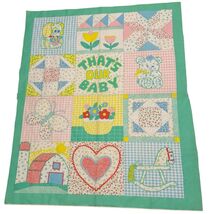 Vintage 80s Thats Our Baby Quilt Top Sewing Project by Princess Fabrics ... - $19.80
