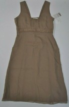 NWT Calvin Klein Size 10 Praline/Beige Beaded Silk Sleeveless Dress Lined - £31.00 GBP