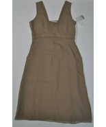 NWT Calvin Klein Size 10 Praline/Beige Beaded Silk Sleeveless Dress Lined