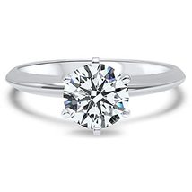 0.50 Carat- Round Cut Six Prongs Lab Grown Diamond Engagement Ring In 14k Gold - £806.13 GBP