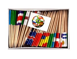 Mens World Cup Soccer Toothpick FLAGS-SET Of 100 Toothpick Flags, Three Toothpic - £6.22 GBP