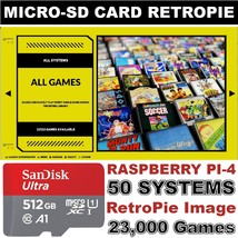 RetroPie 512GB MicroSD Card for Raspberry Pi 4 Over 23,000 RetroPie Games - £93.96 GBP