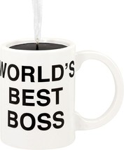 Hallmark The Office World&#39;s Best Boss Coffee Mug Christmas Ornament - £15.81 GBP