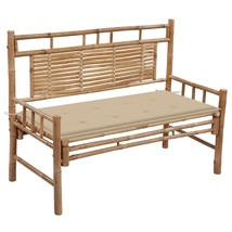 vidaXL Patio Bench with Cushion 47.2&quot; Bamboo - $229.51