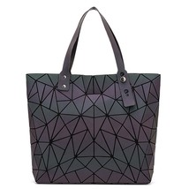 Luminous new bag Women Geometric bag  Tote Quilted Shoulder Bags Laser Plain Fol - £30.43 GBP