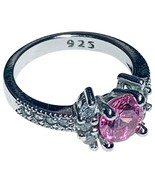 Sterling Silver Pink Ring Size 6.5 - €34,46 EUR
