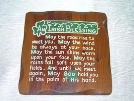 Vintage Small Painted Wood An IRISH BLESSING Wall Plaque  – 5 and 3/8th’... - £7.58 GBP