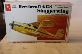 1/48 Scale AMT, Beechcraft G17S Staggerwing Model Kit #T638 BN Open Box - £39.50 GBP