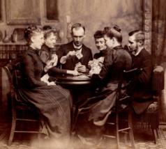 Norwalk Ohio Women Gambling Poker Game Cabinet Card Photograph Circa 1890 - £37.63 GBP