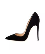 FERUCCI BLACK SUEDE PUMPS HIGH HEELS SHOES - $2,280.63 MXN
