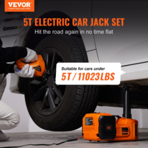 Electric Car Jack 5 Ton Hydraulic Lift w/ Impact Wrench Pump &amp; LED for S... - $143.99