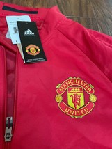 New With Defect Adidas Soccer Manchester United Men&#39;s L Red Anthem Track Jacket - £22.50 GBP
