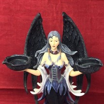 Gothic Dark Angel Winged Fairy 14&quot; Black Figurine Fantasy Statue - £31.62 GBP