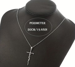 New Stainless Steel Silver Faith Cross Christian Pendant Necklace Jewelry - £19.95 GBP