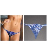 NWT Fabulous By Victoria's Secret Embroidered Floral Navy V-String S - $32.50