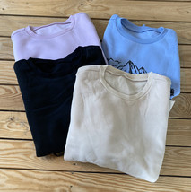 lot of 4 shein NWOT women’s pullover sweatshirts size 4 Blue Black Pink Beige Q7 - £19.91 GBP