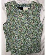 Maeve Anthropologie Size Small Paisley Knit Tank Top Blouse Green Sleeve... - $25.80
