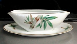 Vintage Noritake Canton Bamboo  Pattern Gravy or Sauce Boat Attached Underplate - £10.12 GBP