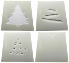 Christmas Tree Stencils 4 part Mylar 4 Pieces of 14 Mil 8&quot; X 10&quot; Holiday - Paint - £25.50 GBP